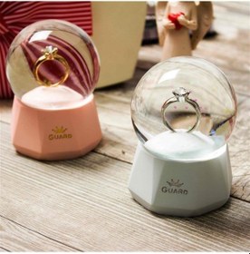 Resim Tektaş Yüzük Temalı Işıklı Küçük Boy Kar Küresi Mavi 