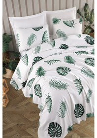 Resim Baskılı Pike Takımı Çift Kişilik Dominik Beyaz Beyaz 