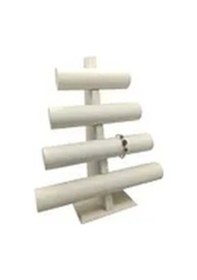 Resim Yerli Üretim Lüx İmera Deri Kumaş Beyaz Renk Boy 38 Cm En 33 Cm Tekli T Model Bilezik Sergileme Çok Renkli 