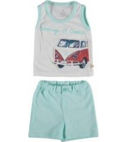 Resim Yeşil Araç Baskılı Vintage Ikili Takım 59437 Yeşil 