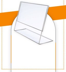 Resim Yıldızan A4 L Tipi Yatay Masa Üstü Şeffaf Pleksi Föylük / Broşürlük - Ds-51 