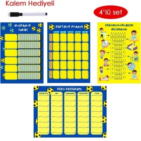 Resim Çocuklar Için Renkli Planlayıcı Seti - Alışkanlık, Sorumluluk ve Ders Programı 