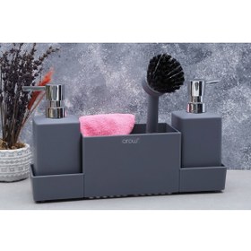 Resim AROW Meliore Akrilik Sıvı Sabunluk 4'lü Banyo seti 3669 