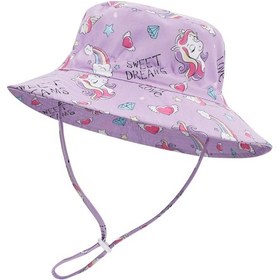 Resim Petityu Upf50+ Güneş Korumalı Lila Unicorn Kız Çocuk Şapka Lila 