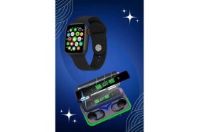 Resim DS LLC Ieg ™ Ucuz ve Kaliteli Kulaklıklı Saat Seti Bluetooth Bağlantılı Akıllı Saat ve Kulaklık D 