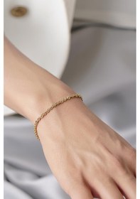 Resim 14 Ayar Altın Işıltılı Burgu Halat Zincir Bileklik 2.65 Mm Sarı Altın 