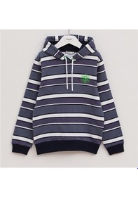 Resim Wanex Erkek Çocuk Kapüşonlu Uzun Kol İnce Sweatshirt - 16224 İndigo 