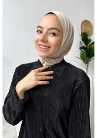 Resim Kahijab Çıtçıtlı Bone - Bej - Standart Bej 