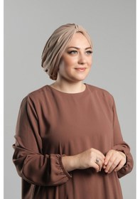 Resim Hürrem Bone Sütlü Kahve Pratik Hazır Geçmeli Tesettür Bone Sandy Pileli Salaş 2121 26 Sütlü Kahve Sütlü Kahverengi 
