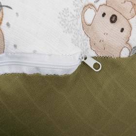 Resim Emzirme Yastığı - Çift Taraflı - Koyu Fıstık Yeşili Müslin - Koala 