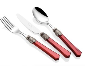 Resim Vittoria 75Piece Cutlery Set (Purple, Transparent, Burgundy) - CLEAR / You will be informed about the delivery date. 