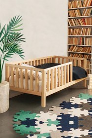 Resim Loolpi Home – Unisex Montessori Bebek Ve Çocuk Karyolası Doğal Ahşap Yatak 