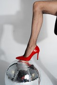 Resim İrina Kırmızı Rugan Hakiki Deri Stiletto 