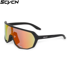 Resim SCVCN 1 Lens Bisiklet Bisiklet Gözlüğü - Siyah ve Turuncu, Polikarbonat Çerçeve ile Degrade Lens, Açık Hava Sporları, Bisiklet, Sürüş, Balıkçılık, Koşu, Golf, Plaj, Beyzbol için | Degrade Lens Tasarımı | Dayanıklı Spor Gözlükleri 