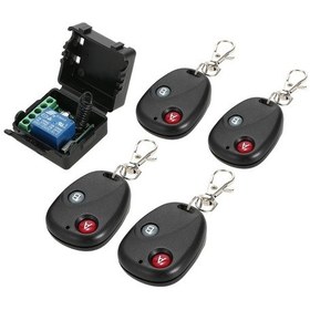 Resim 433mhz Rf Uzaktan Kumanda Seti - 10a Röle Alıcı + 4 Adet Verici Kumanda 