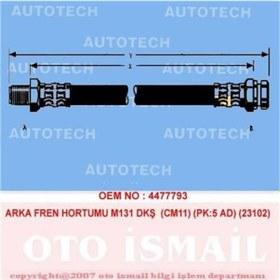 Resim AUTOTECH TM11 Fren Hortumu Arka Murat 131 Pk:5 Ad 