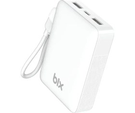 Resim Bix PB116 10000MAH PD20W Hızlı Şarj Dahili Type-C Kablolu Mini Powerbank LED Ekranlı Type-C & Usb-A Beyaz 