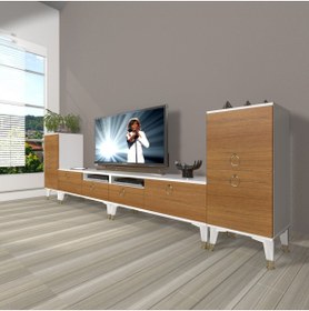 Resim Decoraktiv Eko 9220 Mdf Gold Tv Ünitesi Tv Sehpası - Beyaz - Ceviz 