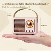 Resim Retro Radyo Bluetooth Hoparlör Şarj Edilebilir Bluetooth 5.0 Ses USB TF AUX 