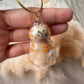 Resim Şeffaf Kedi Saç Depolama Kutusu Kolye Gachapon Kedi Saç Depolama Kapsülü Anı Toplama Çantası Anahtarlık Kolye 