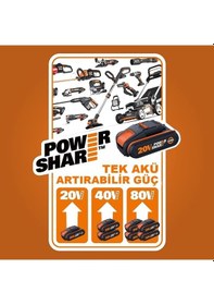 Resim Worx Wa3601 20Volt 2.0Ah. Powershare Li-İon Akü ve Akü Şarj Cihaz 