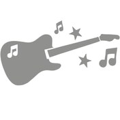 Resim MIGNATIS Gitar Ve Müzik Nota Işaretleri Etiket Sticker Yapıştırma 35cm - Gri 