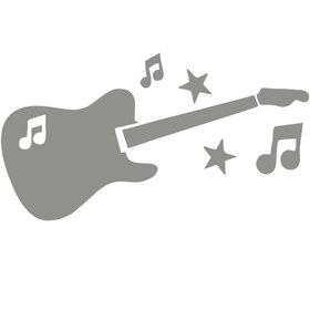 Resim MIGNATIS Gitar Ve Müzik Nota Işaretleri Etiket Sticker Yapıştırma 35cm - Gri 