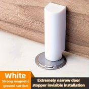 Resim 1 Adet Güçlü Manyetik Kapı Durdurucu - Matkap Gerektirmeyen Yapıştırıcı Montaj, Ofis, Ev, Banyo & Oturma Odası için Görünmez Tasarım - Fırçalanmış Metal Bitiş (Gri/Beyaz/Siyah) - Dayanıklı Plastik ve Metal Yapı, Ofis Kapısı Aksesuarı, Minimalist Kapı Dekoru, Şık Kapı Aksesuarı 