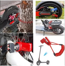 Resim Motorsiklet Scooter Bisiklet Tekerlek Elektrikli Araç Disk Kilidi Güvenlik Kiliti 