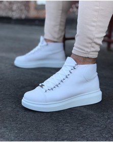 Resim Afrodit Giyim Beyaz Bağcıklı Snes Yarım Bilek Bot 