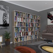 Resim Kenzlife Kitaplık Süper Ga 180 240 19 Crd 6 Katlı 3 Bölme Çift Bölme Opsiyonlu Ofis Mutfak Banyo Dolabı Arkalıksız Çok Renkli 