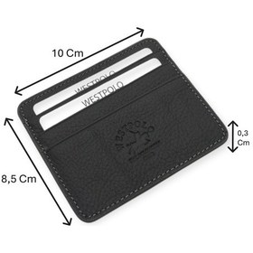 Resim Westpolo Unisex Süper Slim Para Bölmeli Hakiki Deri İnce Kartlık Cüzdan 6 Bölmeli - Koyu Gri Koyu Gri 