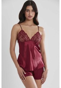 Resim Pierre Cardin 6'lı Saten Gecelik Sabahlık Çeyiz Seti 6955 Bordo 001 
