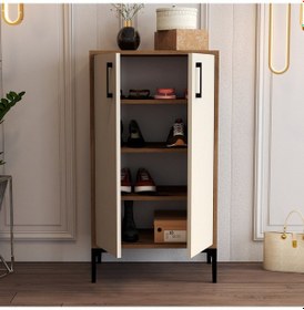 Resim Variant Prag Ayakkabılık - Ceviz / Krem 