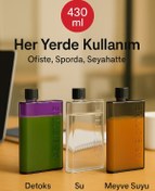 Resim Open Home Concept Flexibottle A5 – Soğuk Kahve, Su, Meyve Suyu, Smoothie Taşıma Defter Matara- Şeffaf-Mor-Antrasit 