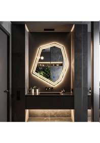 Resim Domira Günışığı Lazer Kumlamalı Lavabo & Banyo Aynası Dokunmatik Sensörlü 60 X 50 Cm 