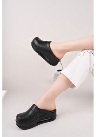 Resim Siyah Airmax Taban Hakiki Deri Sabo Terlik Siyah 