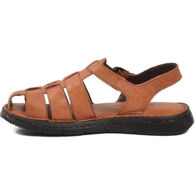 Resim Pierre Cardin Taba Hakiki Deri Erkek Günlük Sandalet PC-7462 M 