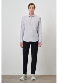 Resim Erkek Taş Gofre Trend Desenli Dynamic Fit İtalyan Yaka Gömlek 25ms004023870 Taş Taş 
