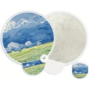 Resim Willowhaven Yaz Mavisi Mini Katlanır Yağlıboya Çiçekli El Yelpazesi - Zarif Taşınabilir Hafif 