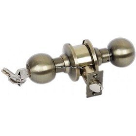 Resim Posse Yuvarlak Antik Bakır Topuzlu Kilit Anahtarlı 