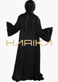 Resim Özel günler için şık siyah işlemeli ferace - XS 