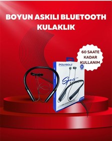 Resim Polygold Pg-100 Bluetooth 5.0 Boyun Bantlı Kulaklık 50 Saat Konuşma Süresi, Type-c Şarj 
