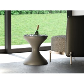 Resim Echo Furniture Merta Açık Platin Gri Buz Kabı ve Kapaklı Sehpa 