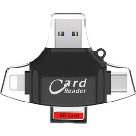 Resim SAYWİN Card Reader Lightning Iphone + Microusb + Type-c Için Tf Ve Sd Kart Okuyucu 