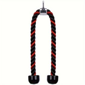 Resim 1 adet 120cm/47.24in Ağır Hizmet Uçlu Kordon, Siyah ve Kırmızı Fitness Kablo, Pull Down Eğitimi için, Biceps ve Triceps Kas Geliştirme, Dayanıklı PE Malzeme, Kas Geliştirme Ekipmanı | Ergonomik Kolu Tasarımı | Pürüzsüz Kablo Hareketi, Uçlu Egzersiz Ekipmanı 