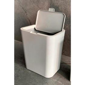 Resim PremiumPort Flip 6 Lt Kum Beji Banyo ve Mutfak Tezgah Üstü Çöp Kovası 