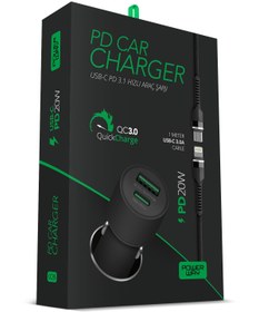 Resim CC35 3.1A PD20W Type-C to Lightning Hızlı Şarj Yeni Nesil Araç Şarj Aleti Çakmaklık 
