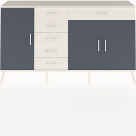 Resim Arges Konsol 3 Raflı 6 Çekmeceli 3 Kapaklı 176x30x99 Aytaşı-antrasit/aytaşı Antrasıt/aytası - Aytası 
