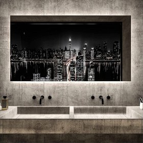 Resim Global Led Mirror 65X90 cm Ledli Ayna Dresuar Hol Koridor Duvar Salon Banyo Wc Ofis Çocuk Yatak Odası Boy 